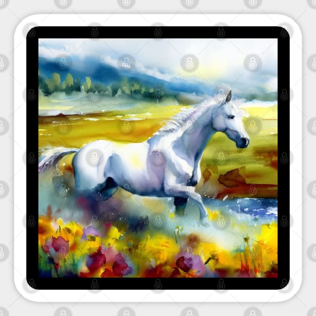 White Horse . Sticker by Canadaman99